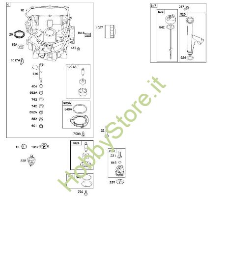 F - Coppa olio, pompa olio, complessivo astina/tubetto di misurazione B&S - 40 €¦ 401577-5130-B1 brand Stihl